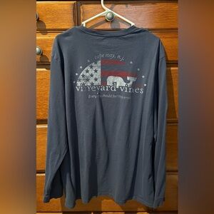 Vineyard Vines Men's Dark Blue Long Sleeve Tee